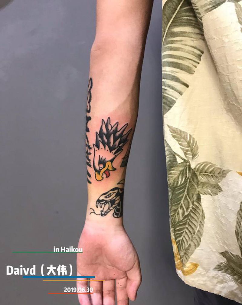 小图作品走一波纹身图片_手臂背部Old SchoolNew School纹身图案