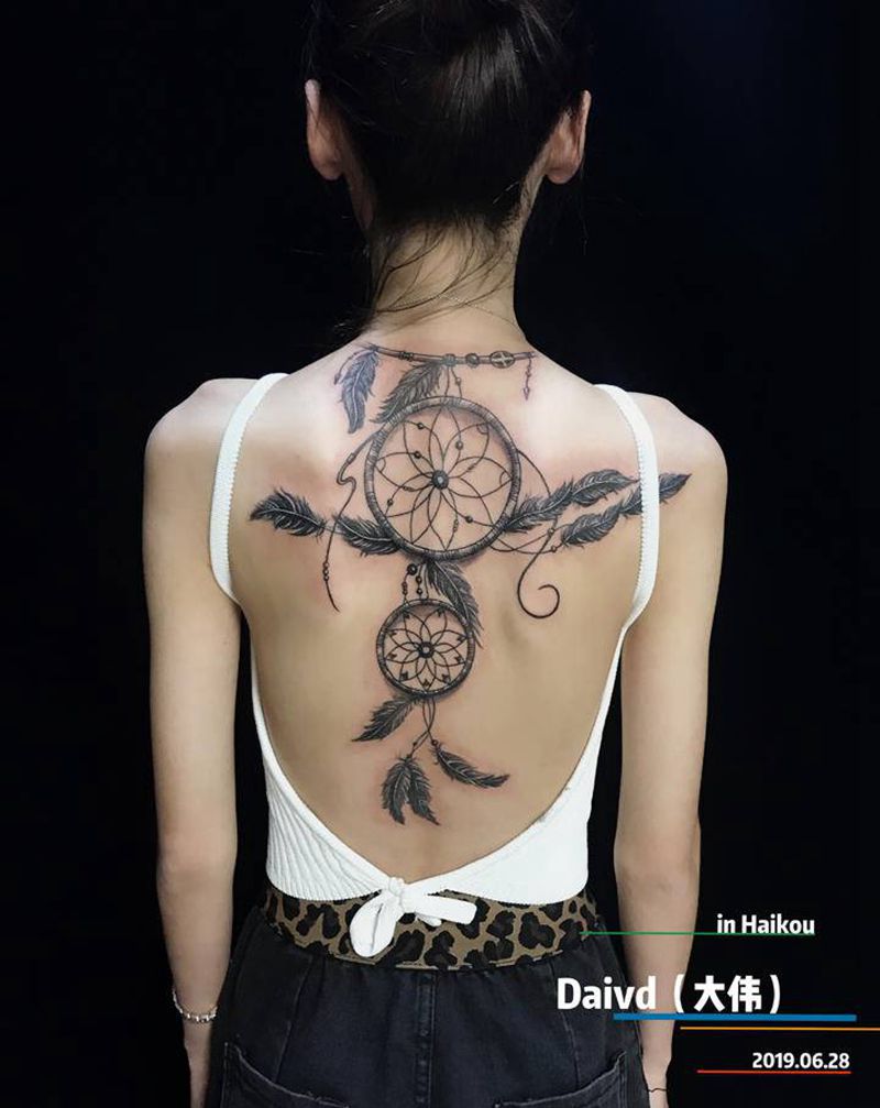 补梦网遮盖纹身图片_背部Old SchoolNew School纹身图案