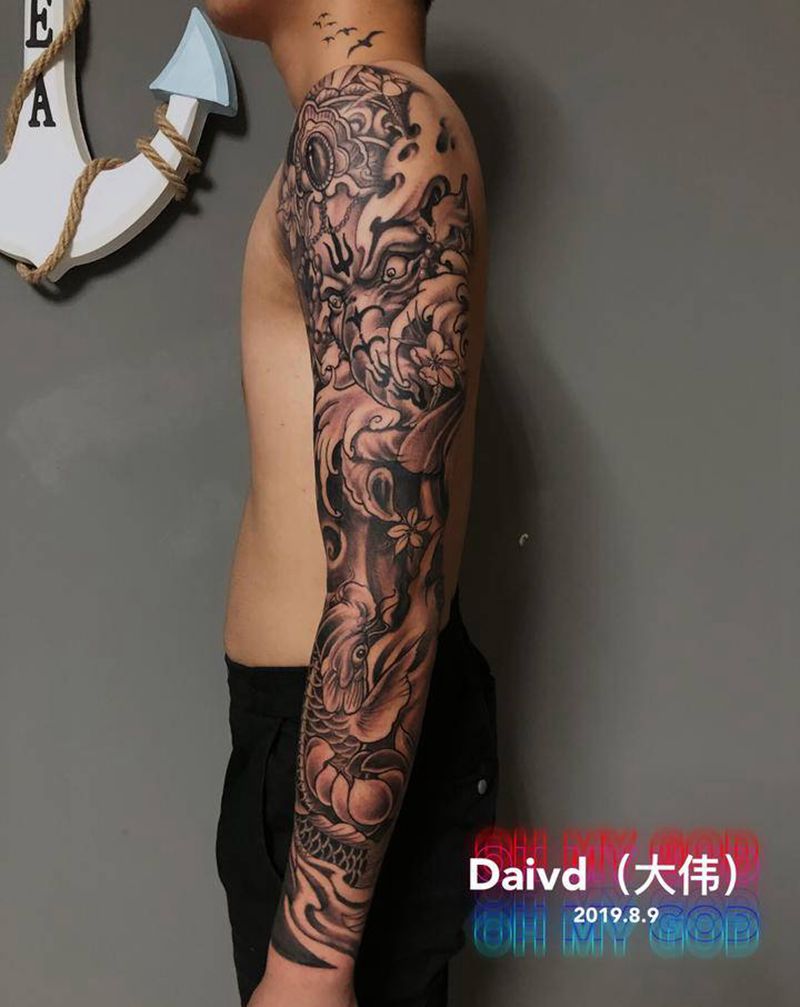 修改花臂纹身图片_手臂新传统纹身图案