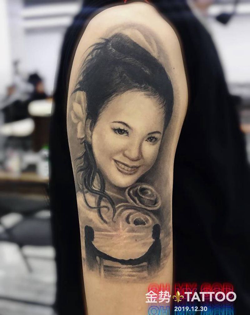 肖像纹身图片_手臂欧美写实纹身图案