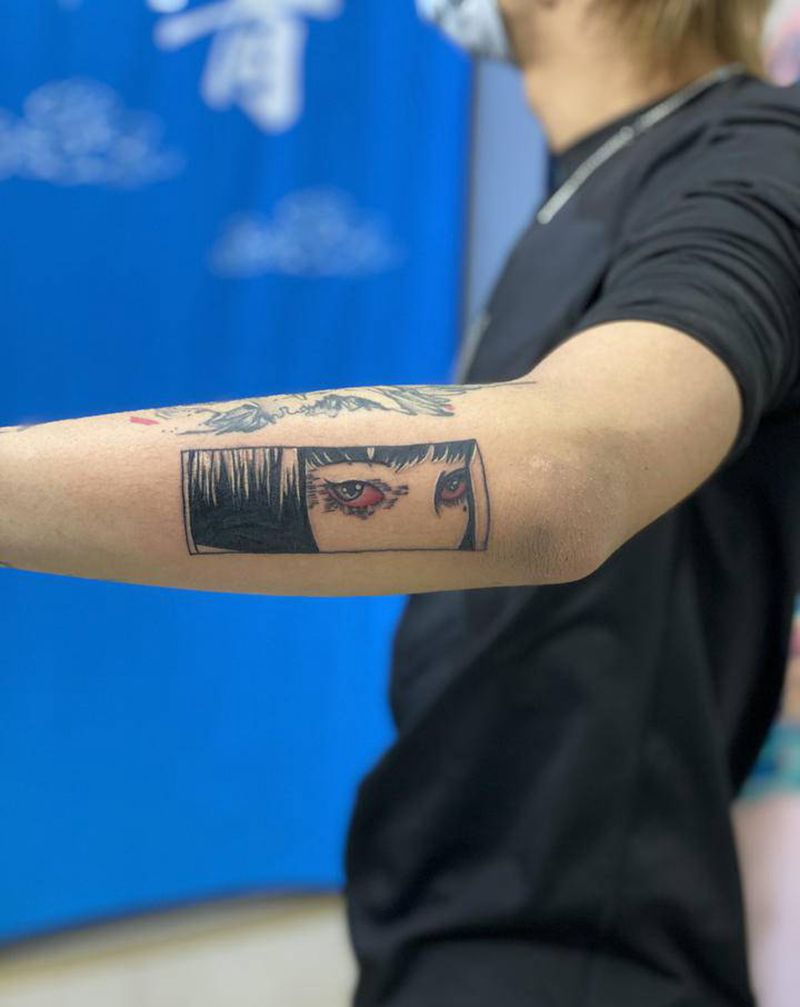 近期小作纹身图片_肩部手臂New School纹身图案