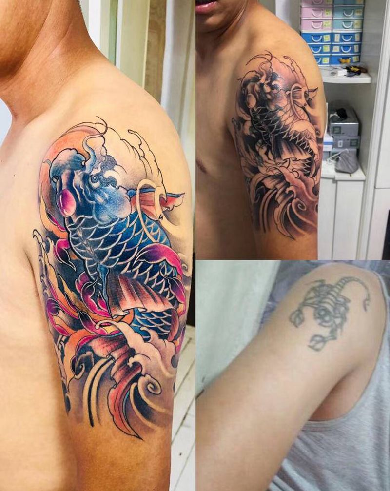 遮盖纹身图片_手臂新传统纹身图案