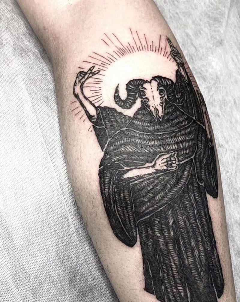 阿尔法纹身图片_腿部纹身图案