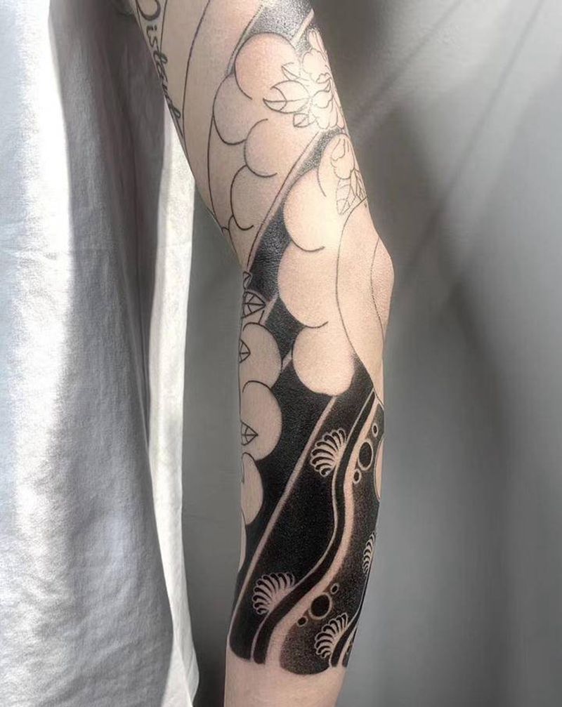 花臂纹身图片_手臂老传统纹身图案