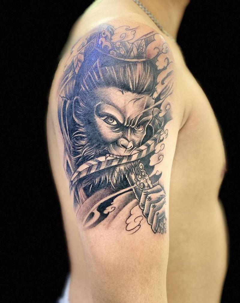 '孙悟空纹身图片_臀部新传统纹身图案