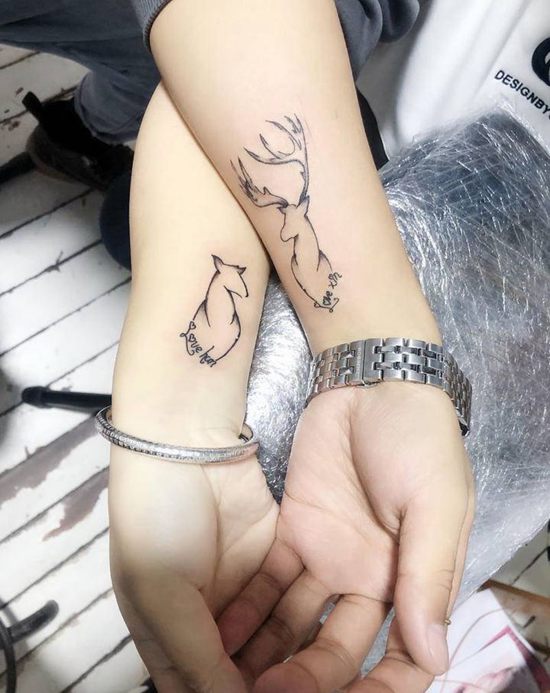 情侣纹身图片_手臂手部新传统几何纹身图案