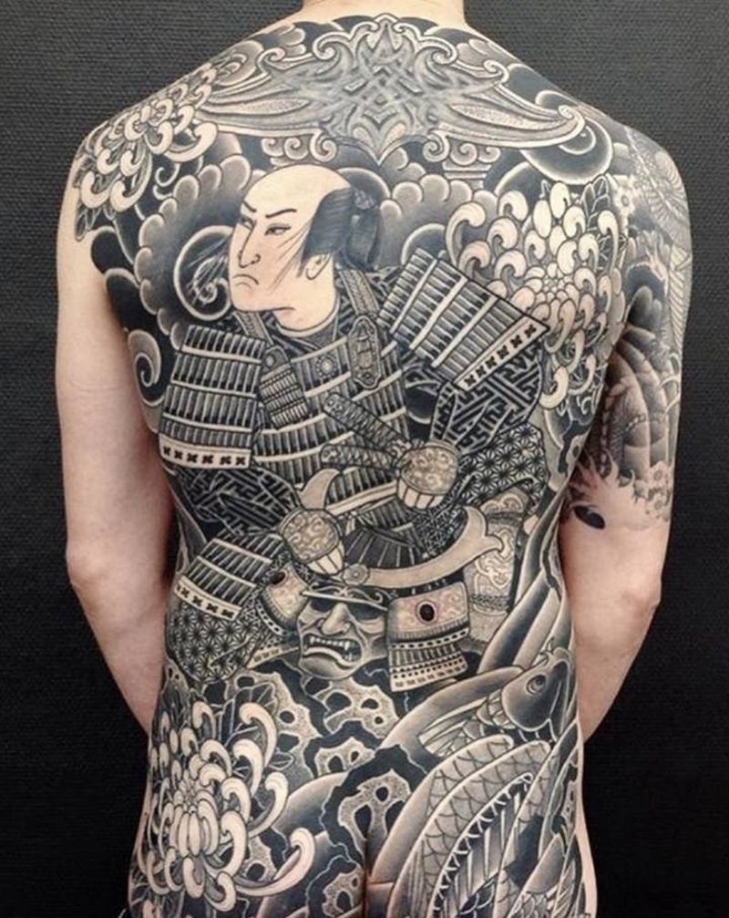 老传统满背纹身图片_背部纹身图案