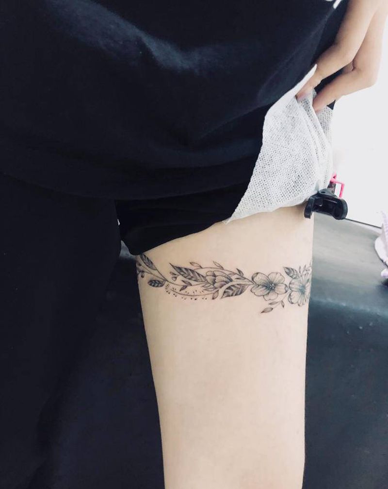 腿    花纹身图片_腿部老传统新传统纹身图案