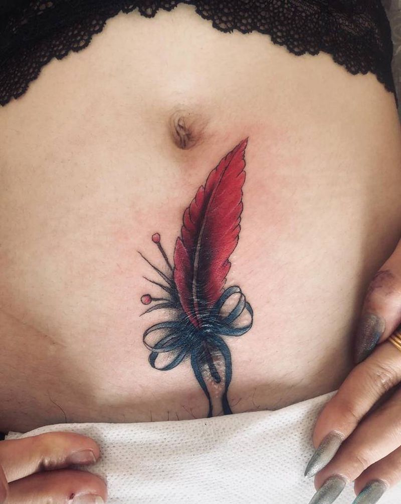 遮盖纹身图片_腹部新传统老传统纹身图案