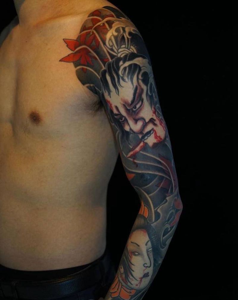 男女生首花臂纹身图片_手部手臂老传统新传统纹身图案