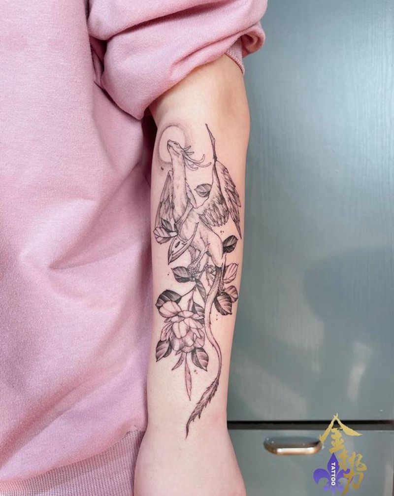 素花纹身图片_手臂点刺纹身图案