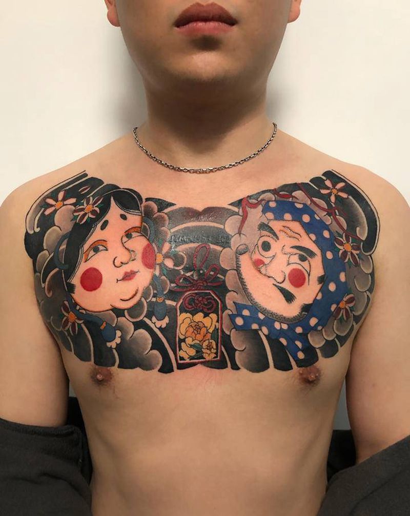 遮盖作品纹身图片_胸部纹身图案