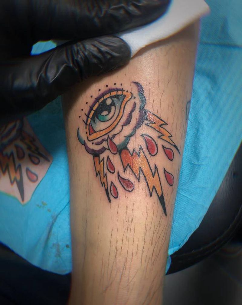 1纹身图片_腿部Old School纹身图案