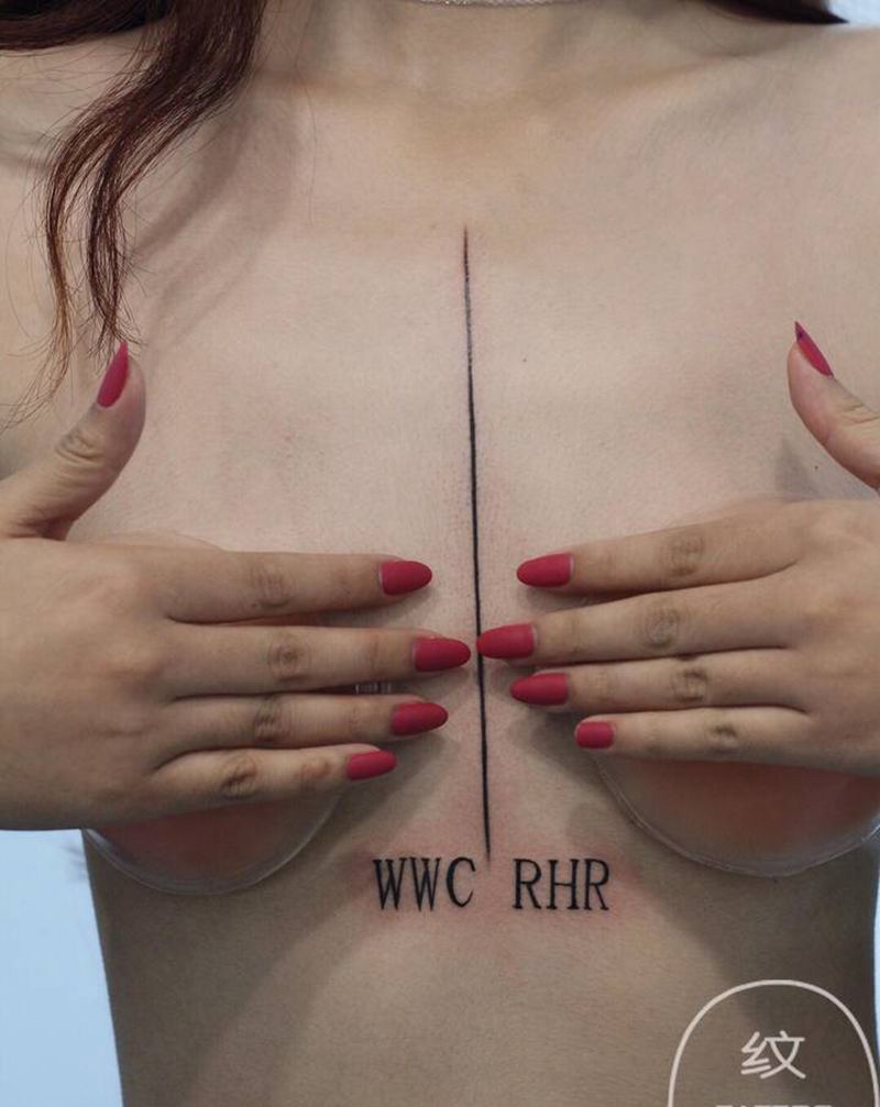 个性纹身纹身图片_胸部几何纹身图案