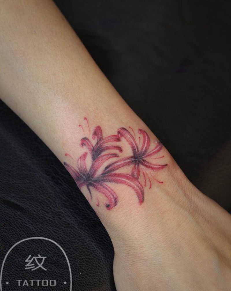 彼岸花纹身图片_手臂纹身图案
