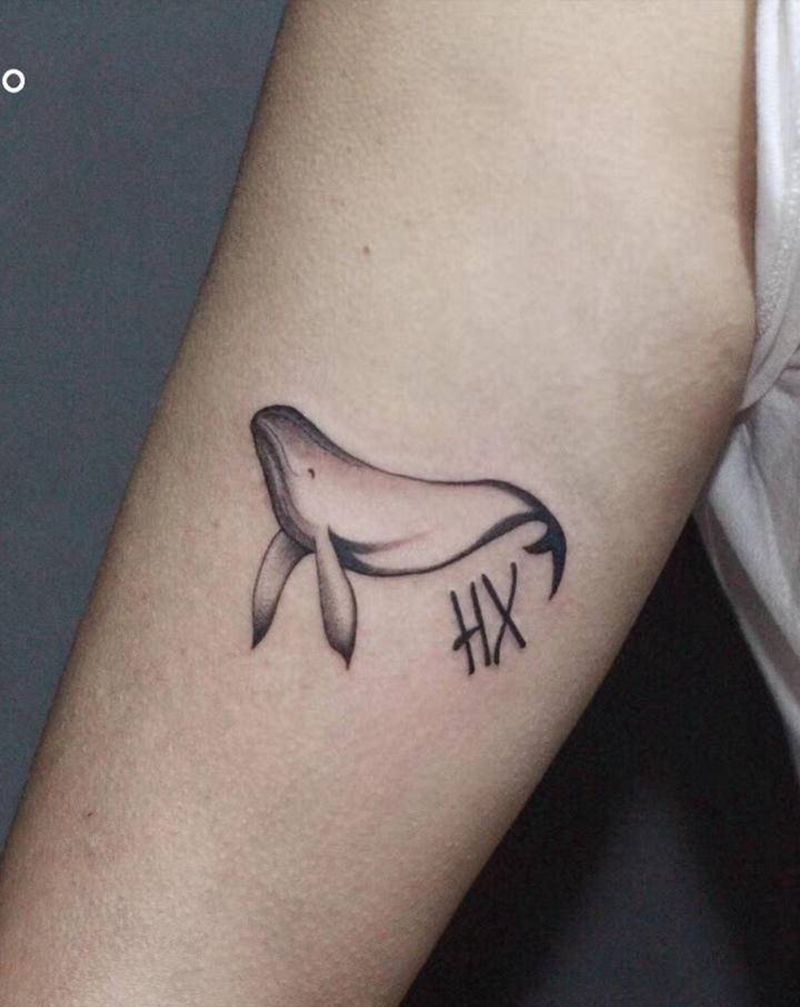 大鱼纹身图片_手臂图腾纹身图案