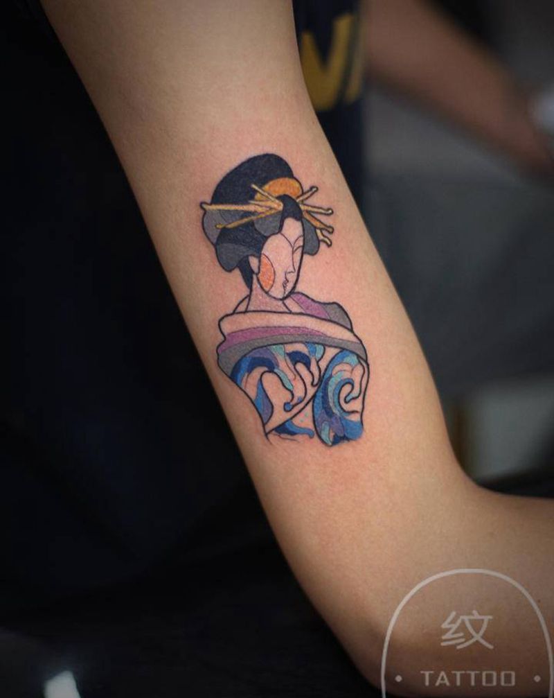 艺妓纹身图片_手臂纹身图案