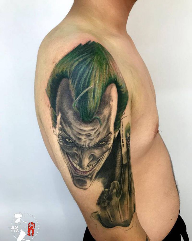 小丑纹身图片_手臂纹身图案