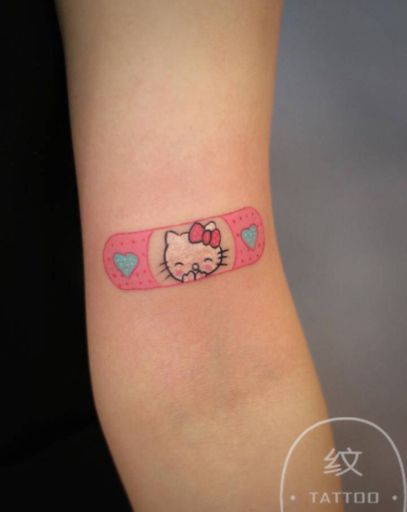 创可贴纹身图片_手臂纹身图案