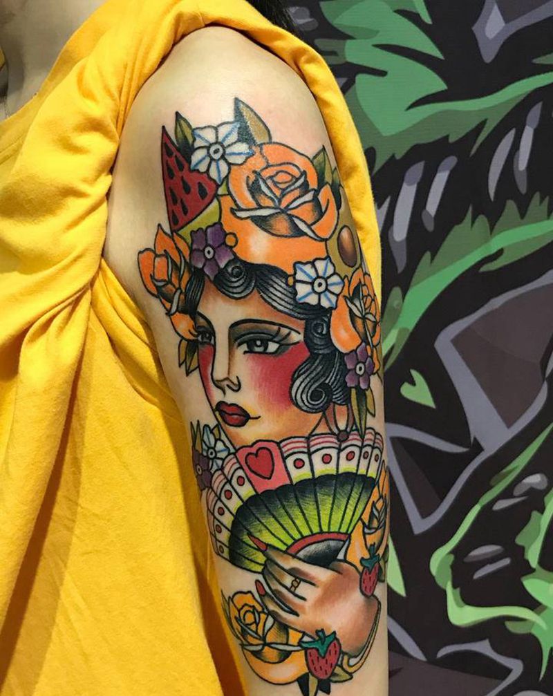 我的工作纹身图片_手臂Old School纹身图案