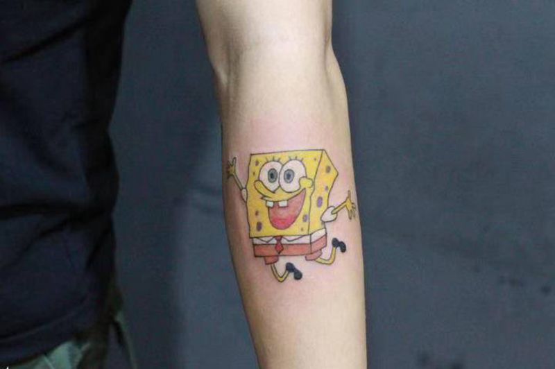 卡通纹身图片_手臂Old School纹身图案