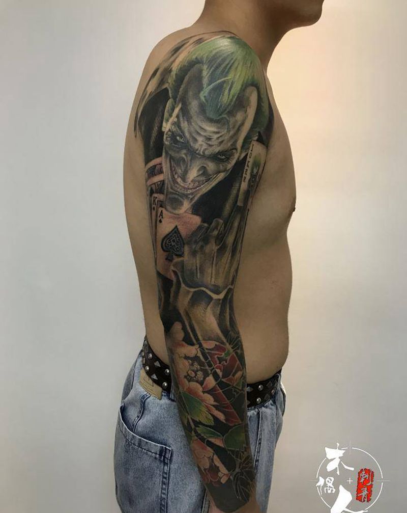 花臂纹身图片_欧美写实纹身图案