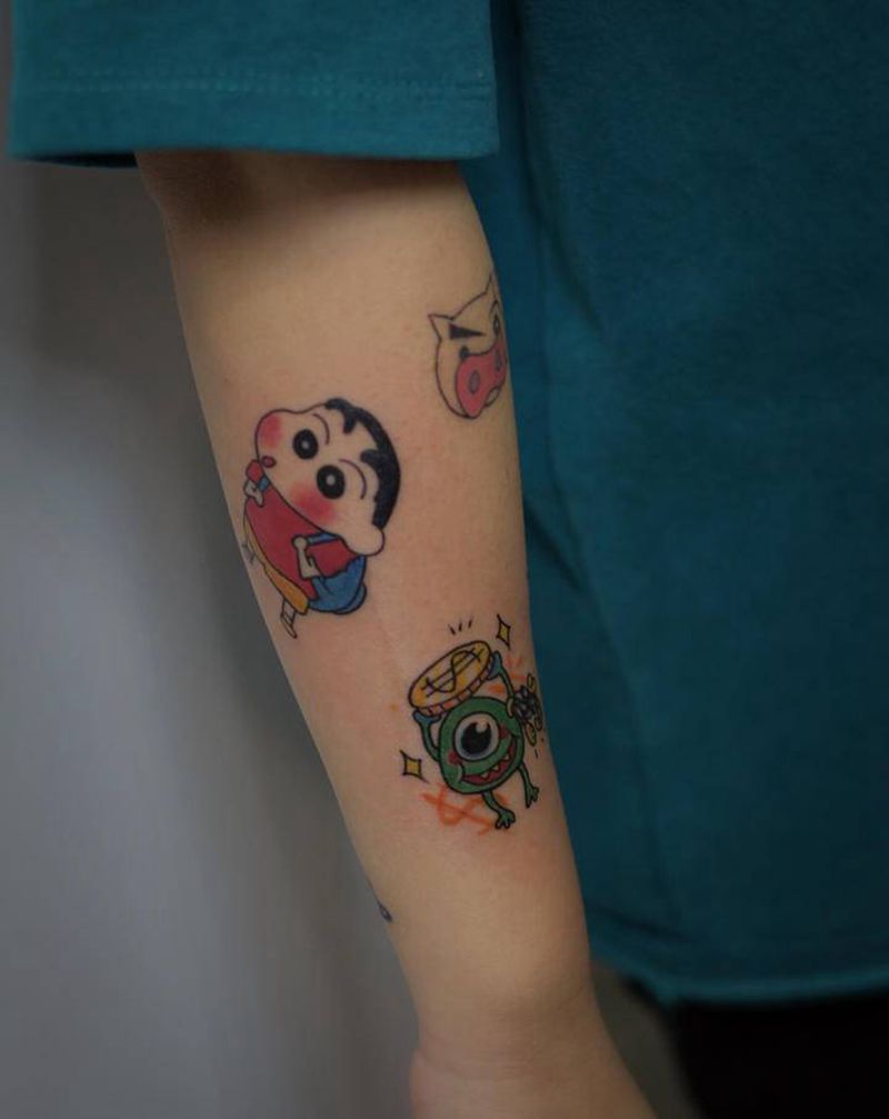 卡通纹身图片_手臂纹身图案