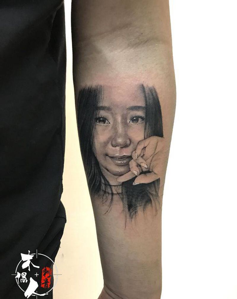 肖像纹身图片_手臂欧美写实纹身图案