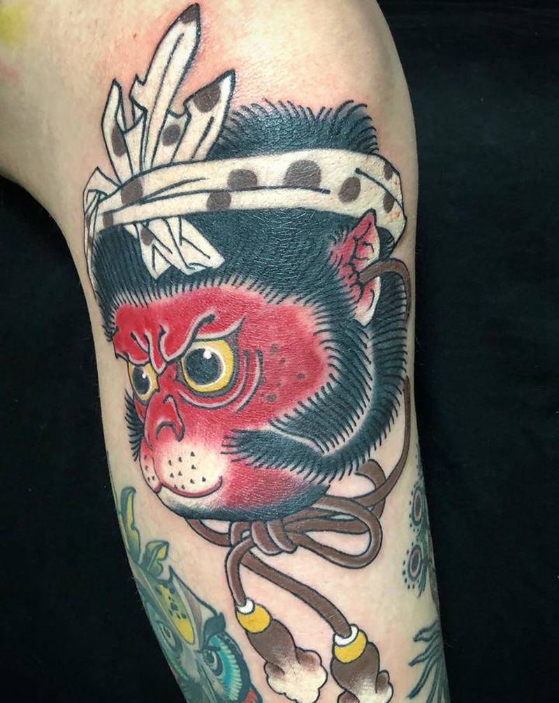 工作纹身图片_腿部老传统纹身图案