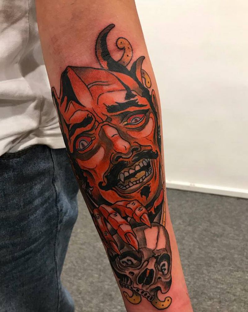 工作纹身图片_手臂New School纹身图案