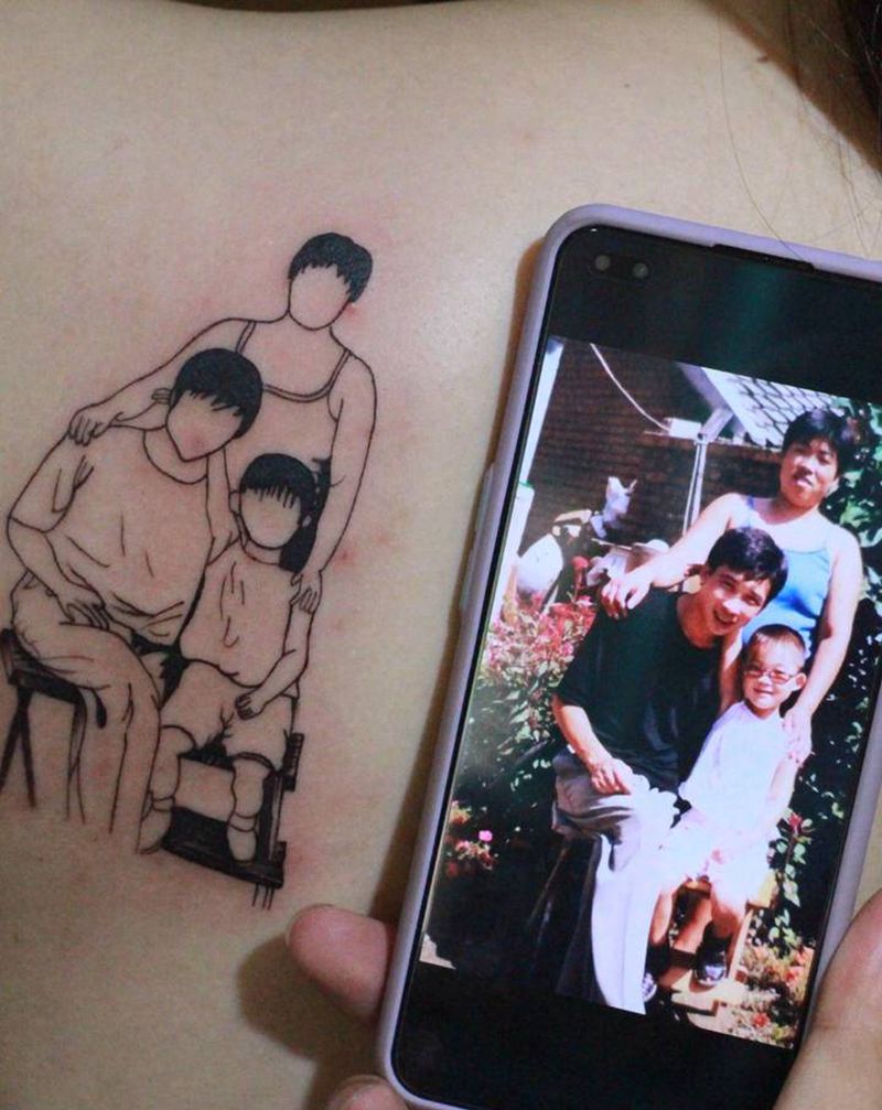 照片纹身图片_肩部点刺图腾纹身图案