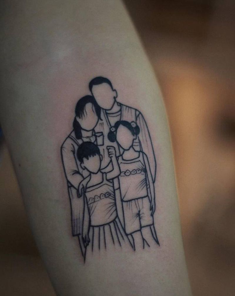 简笔画纹身纹身图片_手臂纹身图案