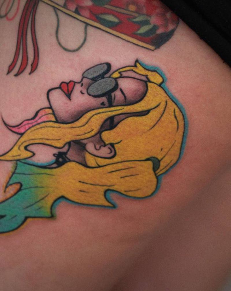 清新纹身图片_腿部纹身图案