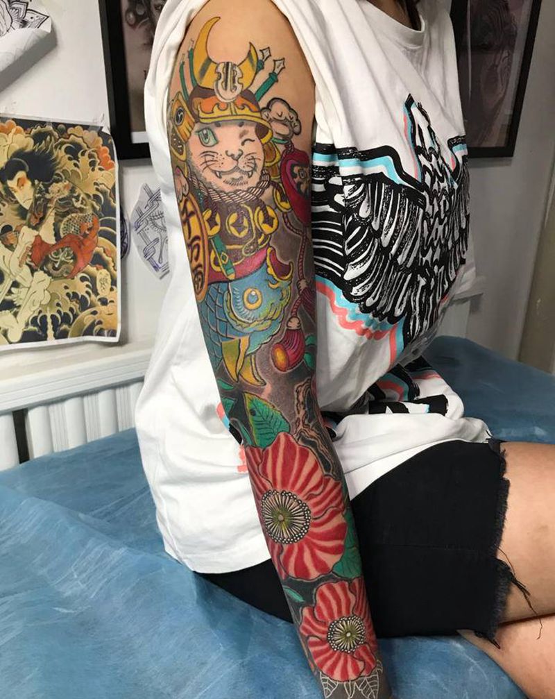 遮盖工作纹身图片_手臂纹身图案