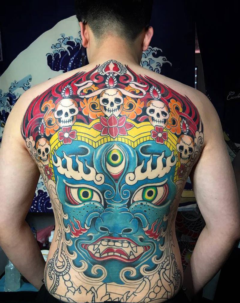 我的作品纹身图片_背部臀部老传统纹身图案