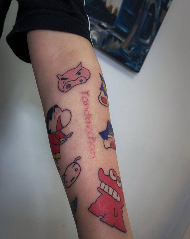 卡通纹身图片_手臂纹身图案