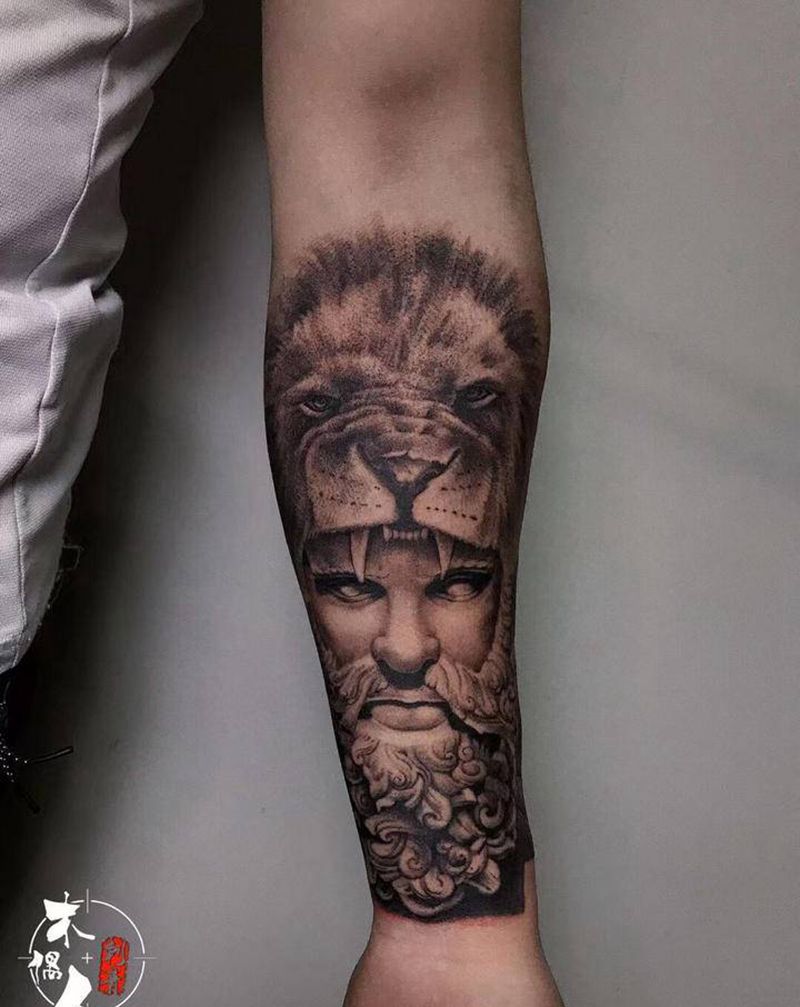 大力神纹身图片_手臂欧美写实纹身图案
