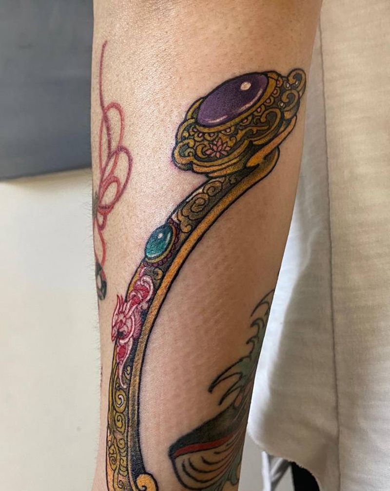 如意纹身图片_手臂新传统Old School纹身图案