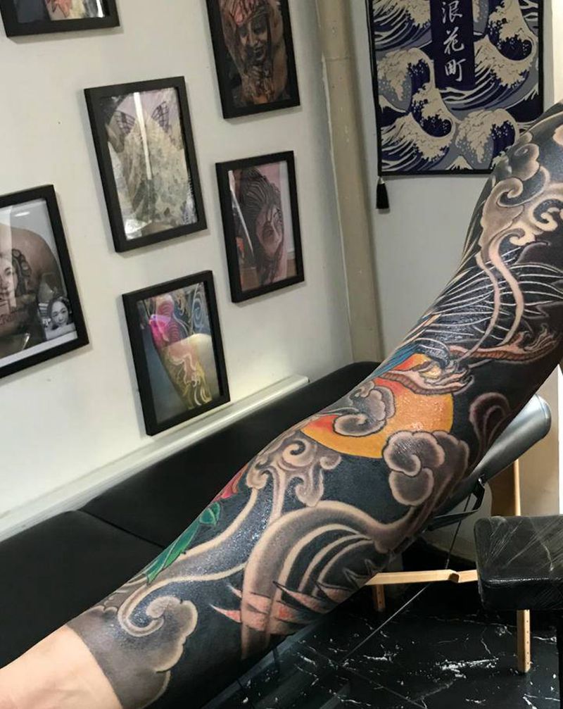 工作纹身图片_老传统纹身图案