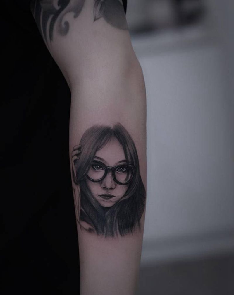 肖像纹身纹身图片_欧美写实纹身图案