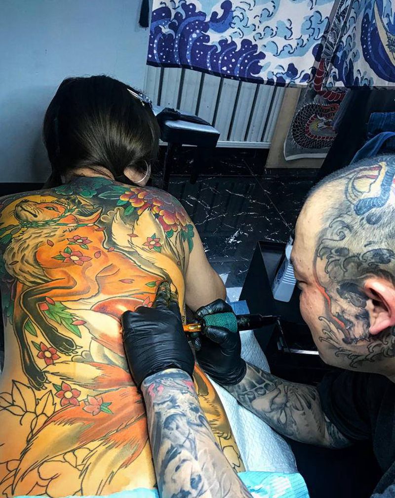 工作中纹身图片_老传统纹身图案