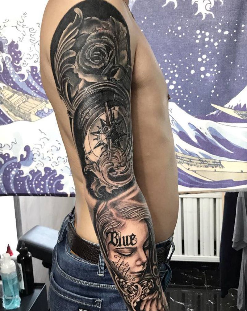 进行中纹身图片_欧美写实纹身图案