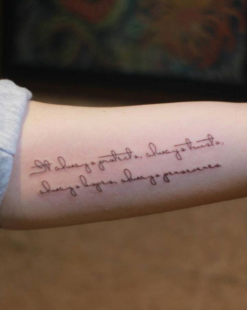 英文纹身图片_手臂花体字纹身图案