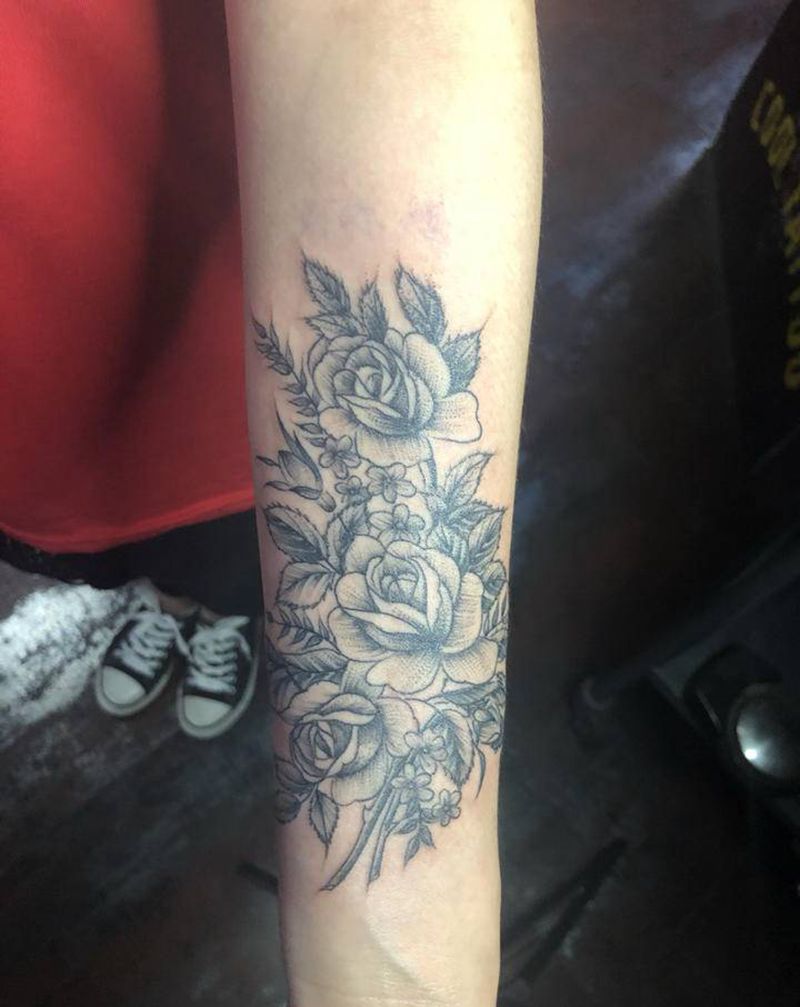 花纹身图片_手臂纹身图案