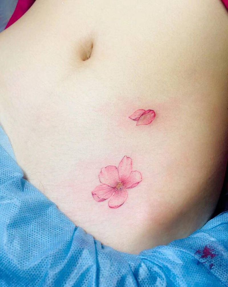 遮盖疤痕纹身图片_腹部纹身图案