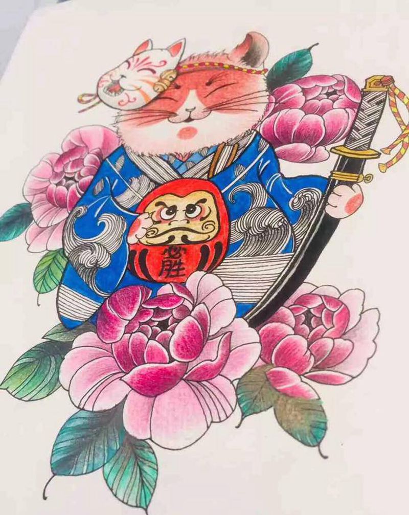 上色完毕！纹身图片_腿部背部纹身图案