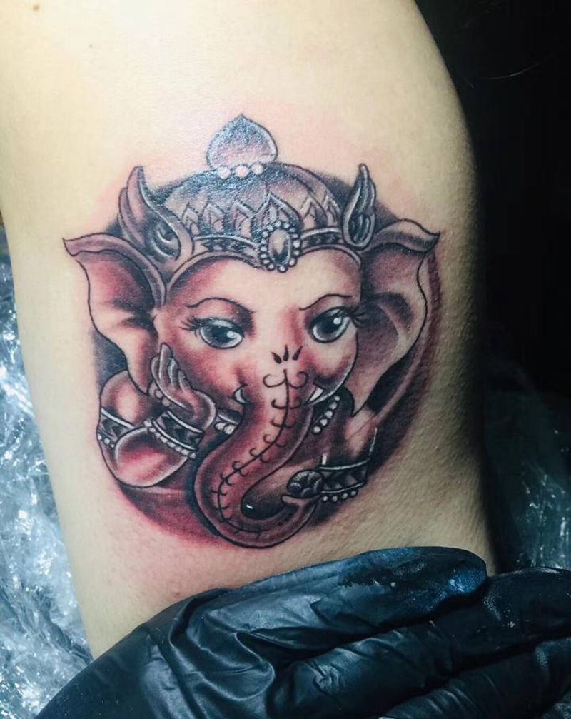 象神纹身图片_手臂纹身图案