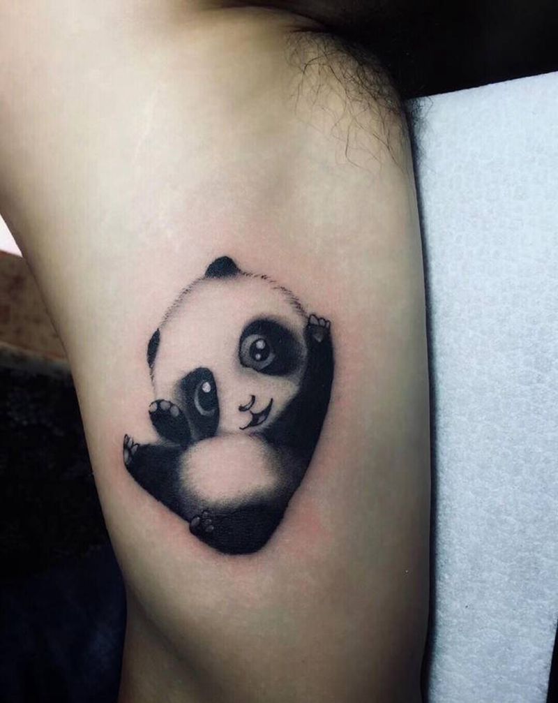 大早上扎了个国家一级保护动物、纹身图片_手臂纹身图案