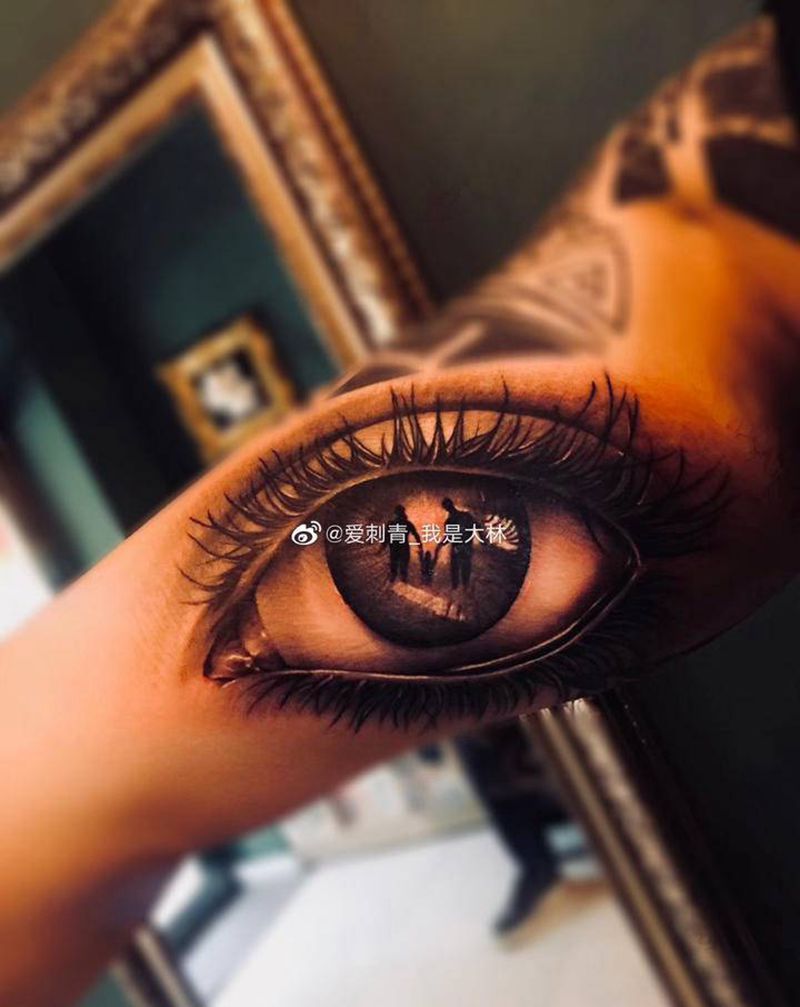 眼睛纹身图片_手臂纹身图案