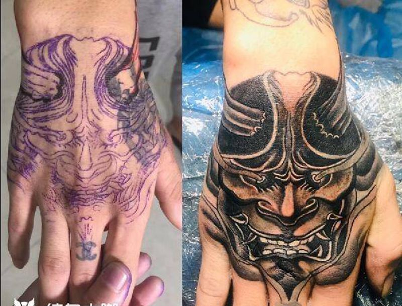 遮盖失败纹身纹身图片_手部纹身图案